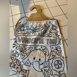 NEW- Color Me Backpack with 3 washable markers- NWT